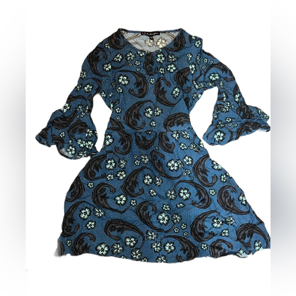 Blue floral paisley for love and lemons dress